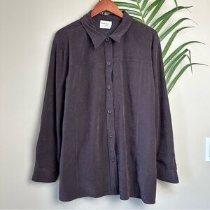 Vintage Tradition Plus Dark Brown Button Up Long Sleeve